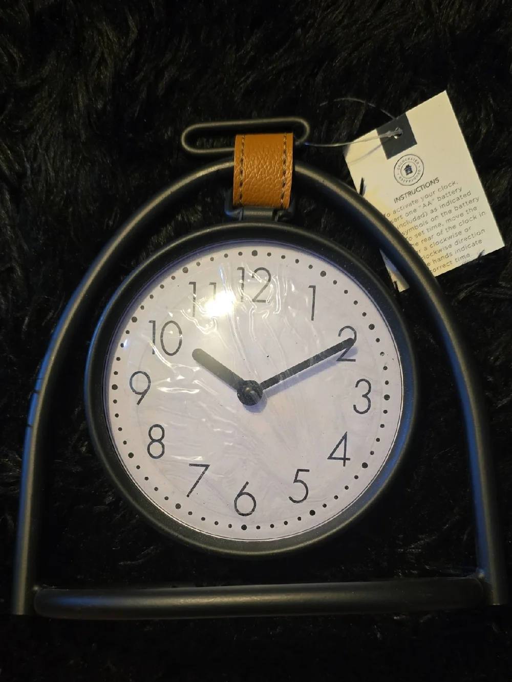 Black & Tan Tabletop Clock